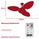 Ver imagem 2 de Ventilador Teto Silencioso 3 Pás Madeira Trevo Ventax 220v