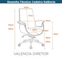 Ver imagem 7 de Cadeira de Escritório Diretor Valencia Fratini em Pu Caramelo e Base Cromada Rodizio