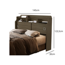 Ver imagem 3 de Cabeceira Jessica Castanho de Box Casal 140cm com 2 Portas Nichos e Prateleiras de Mdf