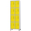 Ver imagem 1 de Roupeiro de Aço 8 Portas Cinza com Amarelo - Ultra Móveis