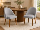 Ver imagem 1 de Kit 2 Cadeiras Lua Estofada Moderna Sala de Jantar Suede Cinza