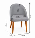 Ver imagem 3 de Kit 2 Cadeiras Lua Estofada Moderna Sala de Jantar Suede Cinza