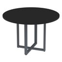 Ver imagem 1 de Mesa de Reunião Redonda P25 Pandin 110 Cm (largura) Tampo Mdp Preto Pé Aço Tubular Grafito