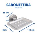 Ver imagem 3 de Saboneteira Banheiro Porta Sabonete de Parede Luxo Inox 304