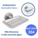 Ver imagem 2 de Saboneteira Banheiro Porta Sabonete de Parede Luxo Inox 304