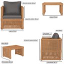 Ver imagem 2 de Mesa e 2 Poltronas Madri Corda Náutica Estofado 11 Trama Terra Cota