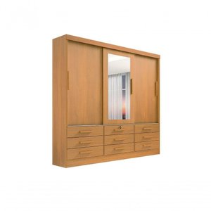 Guarda Roupa 3 Pts 9 Gavetas Meridian Plus - Cinamomo