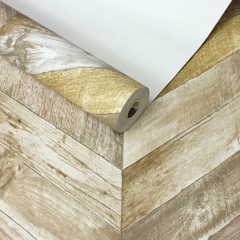Papel de Parede Chevron Madeira com Cola Inclusa