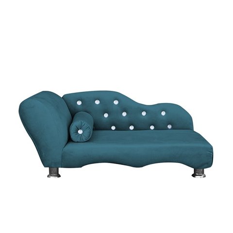 Cama Caminha Diva Pet Veludo Strass Azul Royal Dvinn