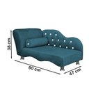 Ver imagem 2 de Cama Caminha Diva Pet Veludo Strass Azul Royal Dvinn