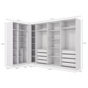 Ver imagem 3 de Closet Casal Modulado Adpat em L 8 Gavetas 4 Peças 337cm x 175cm Branco - Kappesberg