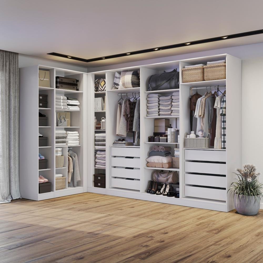 Conjunto Closet Kappesberg Adapt Branco 4 Peças 337cm X 175cm