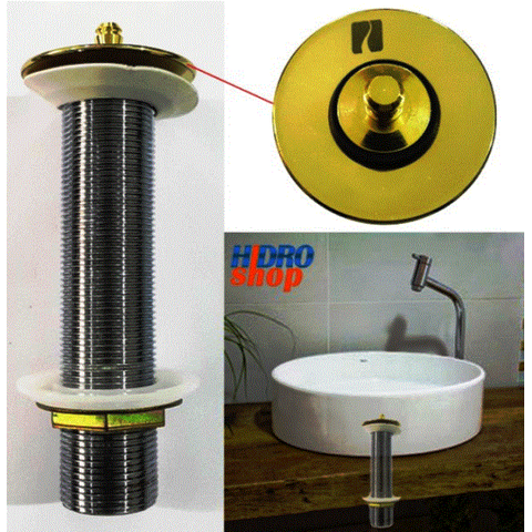 Válvula de lavatório sem ladrão longa GOLD (150mm) - 887GL1