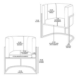 Poltrona Cadeira Decorativa Lua Base de Ferro Gold Rosa - 3