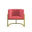 Ver imagem 2 de Poltrona Cadeira Decorativa Lua Base de Ferro Gold Rosa