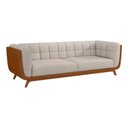 Ver imagem 1 de Sofá 2 Lugares 200cm Coin Courino Caramelo | Linho Off White - Sallar Home