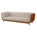 Ver imagem 6 de Sofá 2 Lugares 200cm Coin Courino Caramelo | Linho Off White - Sallar Home