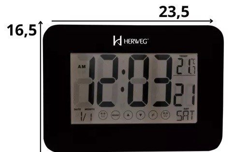 Despertador Digital Preto Digital Touch Herweg 2983 - 2