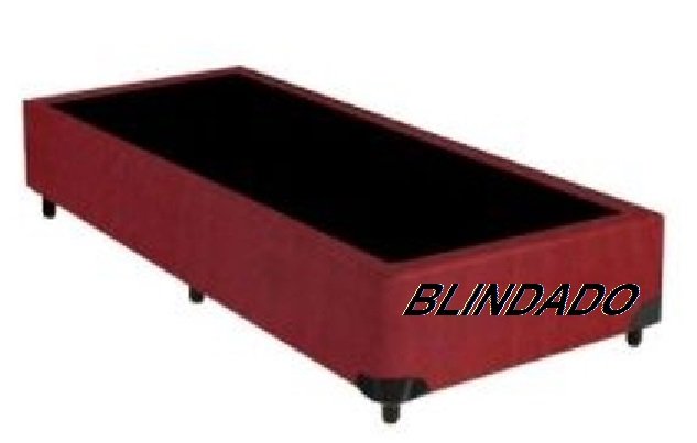 Base Box Solteiro Blindado Suede Vermelho MadeiraMadeira