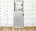 Ver imagem 2 de Porta de Giro Alumínio Branco Social c/Grade Veneziana 2V Maxx - 210x80 - Esquerda