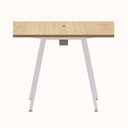 Ver imagem 6 de Mesa Reunião 8 Lugares 230cm Central Tomada Escritório Industrial Executive Marrom/Carvalho Treviso com Branco