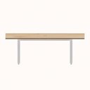 Ver imagem 5 de Mesa Reunião 8 Lugares 230cm Central Tomada Escritório Industrial Executive Marrom/Carvalho Treviso com Branco