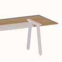 Ver imagem 7 de Mesa Reunião 8 Lugares 230cm Central Tomada Escritório Industrial Executive Marrom/Carvalho Treviso com Branco