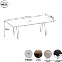 Ver imagem 3 de Mesa Reunião 8 Lugares 230cm Central Tomada Escritório Industrial Executive Marrom/Carvalho Treviso com Branco
