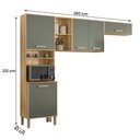 Ver imagem 4 de Armario de Cozinha Compacta Maria Flor com 5 Portas Freijo/verde