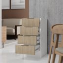Ver imagem 4 de Balcão 4 Gavetas 40cm sem Tampo com Rodapé Ipanema CabeCasa MadeiraOriginals Branco/Acácia