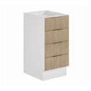 Ver imagem 2 de Balcão 4 Gavetas 40cm sem Tampo com Rodapé Ipanema CabeCasa MadeiraOriginals Branco/Acácia