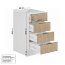 Ver imagem 3 de Balcão Planejado 4 Gavetas 40cm sem Tampo com Rodapé Ipanema CabeCasa MadeiraOriginals Branco/Acá