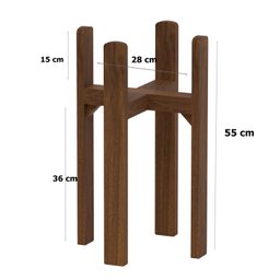 Suporte Vaso De Madeira Decoração Jardim 55cm - JM Casa dos Móveis - 2