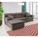 Ver imagem 2 de Sofá Orlando 2.80x1.70m com Chaise, Retrátil e Reclinável - Marrom