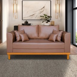 Sofa 2 Lugares Beny Corino Marrom Tefi Estofados - 1