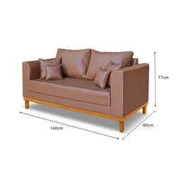 Sofa 2 Lugares Beny Corino Marrom Tefi Estofados - 3