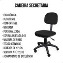 Ver imagem 4 de Cadeira Secretária Giratória Escritório Tecido com Rodízios