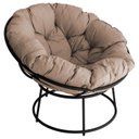 Ver imagem 2 de Poltrona para Jardim Decorativa Chaise Ferro Acquablock Búzios Preto/Areia