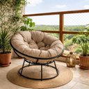 Ver imagem 1 de Poltrona para Jardim Decorativa Chaise Ferro Acquablock Búzios Preto/Areia