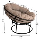Ver imagem 3 de Poltrona para Jardim Decorativa Chaise Ferro Acquablock Búzios Preto/Areia