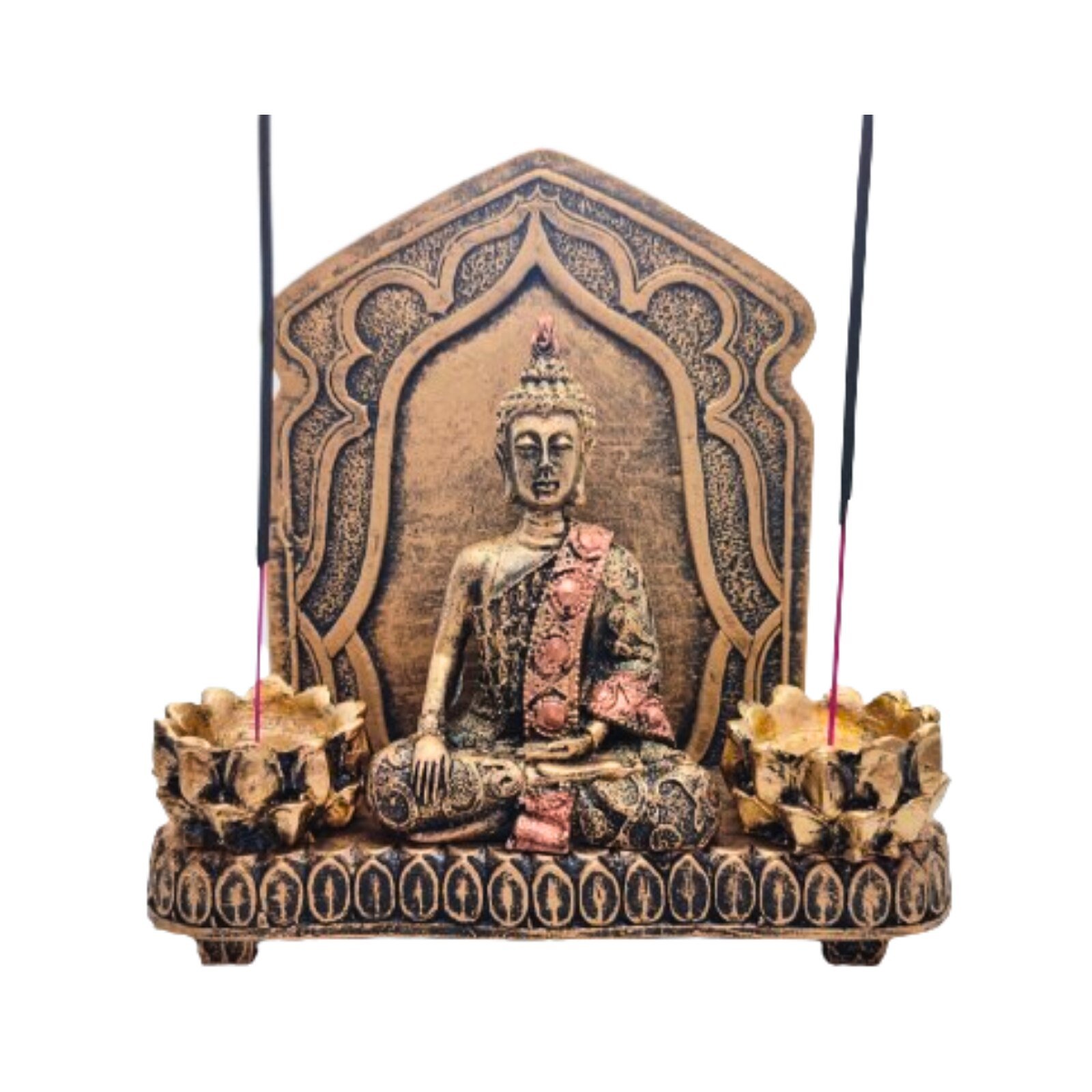 Buda Hindu com Aparador Painel Altar Esotérico Resina Loja Mistica Oficial