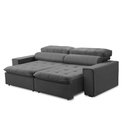Ver imagem 3 de Sofá Retrátil e Reclinável Atenas 2 Lugares Cinza Escuro 160cm - Megasul