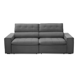 Sofá Retrátil e Reclinável Atenas 2 Lugares Cinza Escuro 160cm - Megasul - 4