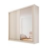 Guarda Roupa Solteiro Ripado com Espelho 2 Portas 4 Gavetas - Lugano-off White - Made Marcs - 1