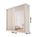 Ver imagem 2 de Guarda Roupa Solteiro Ripado com Espelho 2 Portas 4 Gavetas - Lugano-off White - Made Marcs