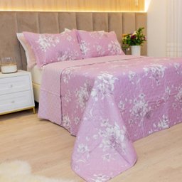 Kit Colcha King Bouti Cobre Leito Estampado 3 Peças Cor:Jasmine - 1