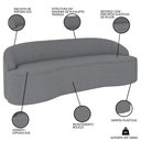 Ver imagem 3 de Sofá 5 Lugares para Sala de Estar Living 300cm Theo D06 Bouclê Cinza - Mpozenato