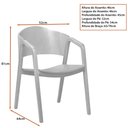 Ver imagem 2 de Cadeira para Mesa de Jantar Saly 52cm Madeira Maciça com Braço - Sallar Home