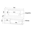 Ver imagem 4 de Penteadeira Mesa de Maquiagem Eva Suspensa 01 Porta com Espelho Preto - Desk Design