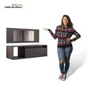 Ver imagem 5 de Penteadeira Mesa de Maquiagem Eva Suspensa 01 Porta com Espelho Preto - Desk Design